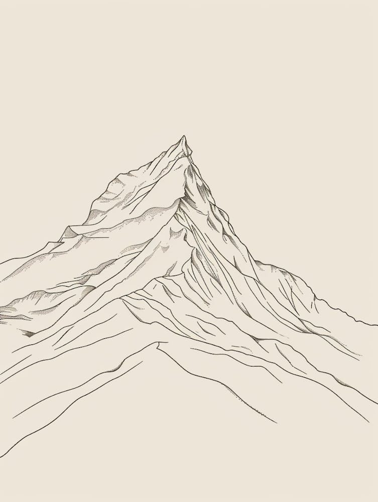 Makalu Nepal China Line Drawing 1
