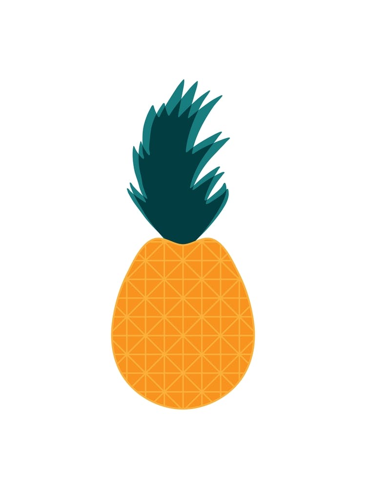 Bold Minimalist Pineapple Art with Geometric Patterns