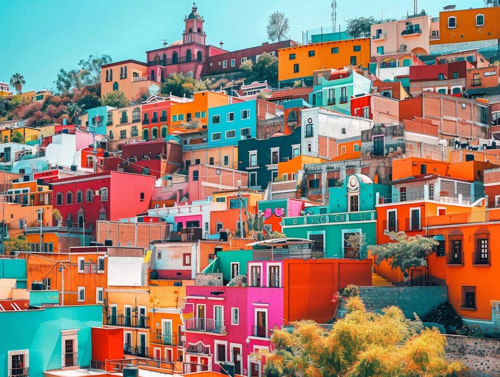 Colorful Houses In Mexico City