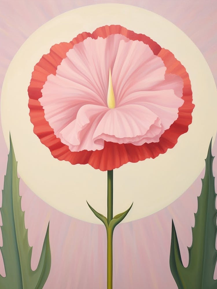 Carnation Dianthus 2 Hilma Af Klint Inspired Pastel Flower Painting