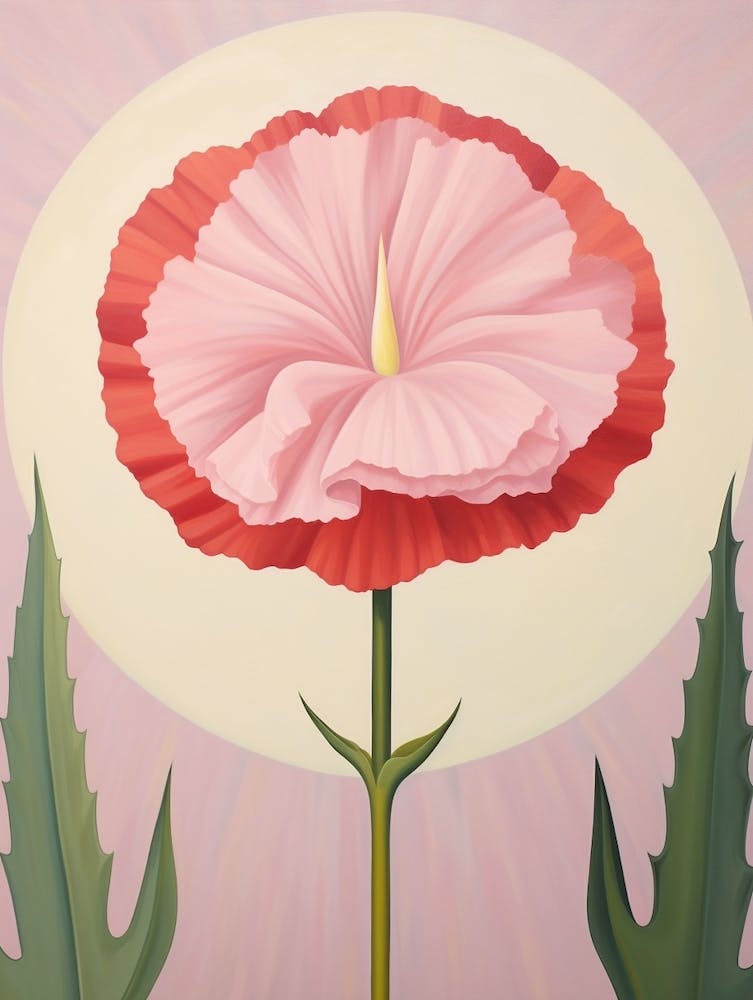 Carnation Dianthus 2 Hilma Af Klint Inspired Pastel Flower Painting