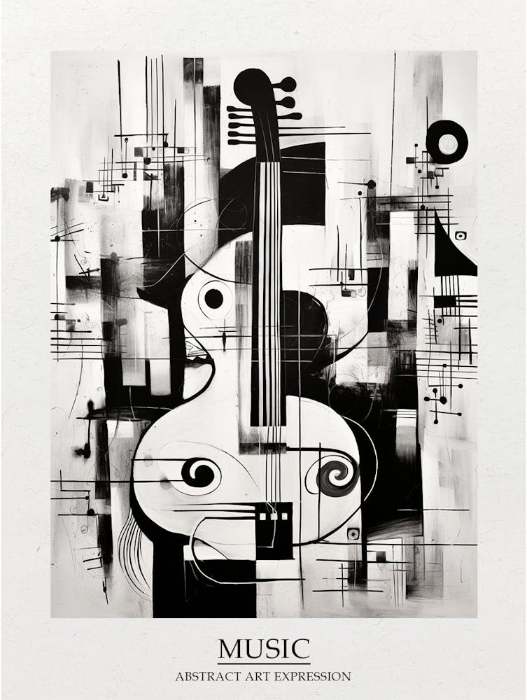 Musik Abstrakt Schwarz und Weiß 3 Poster