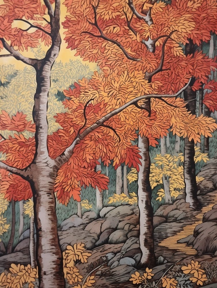 Zitterpappel 1 Vintage Herbstbaum Druck