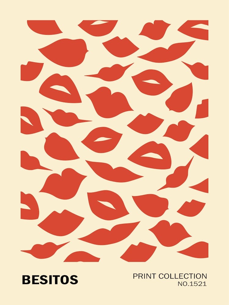Red lips, Kiss art print, Retro poster, Fashion, Museum