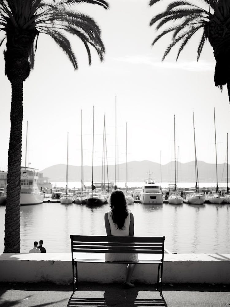 Cannes, France, Mediterranean Black And White Photography Analogue 3