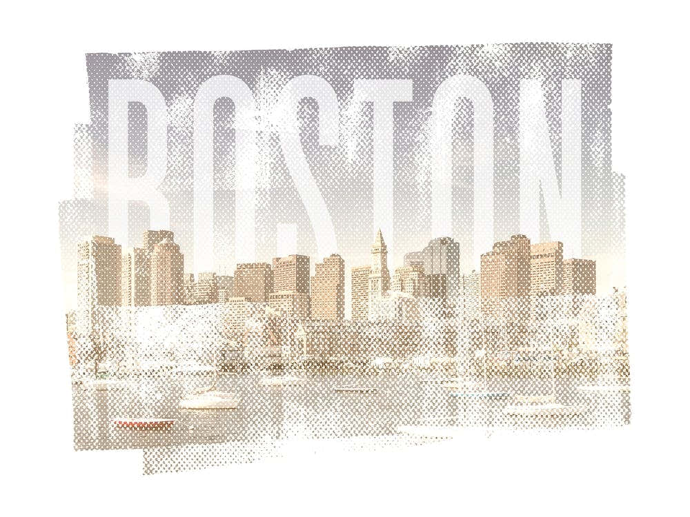 Boston Skyline Vintage