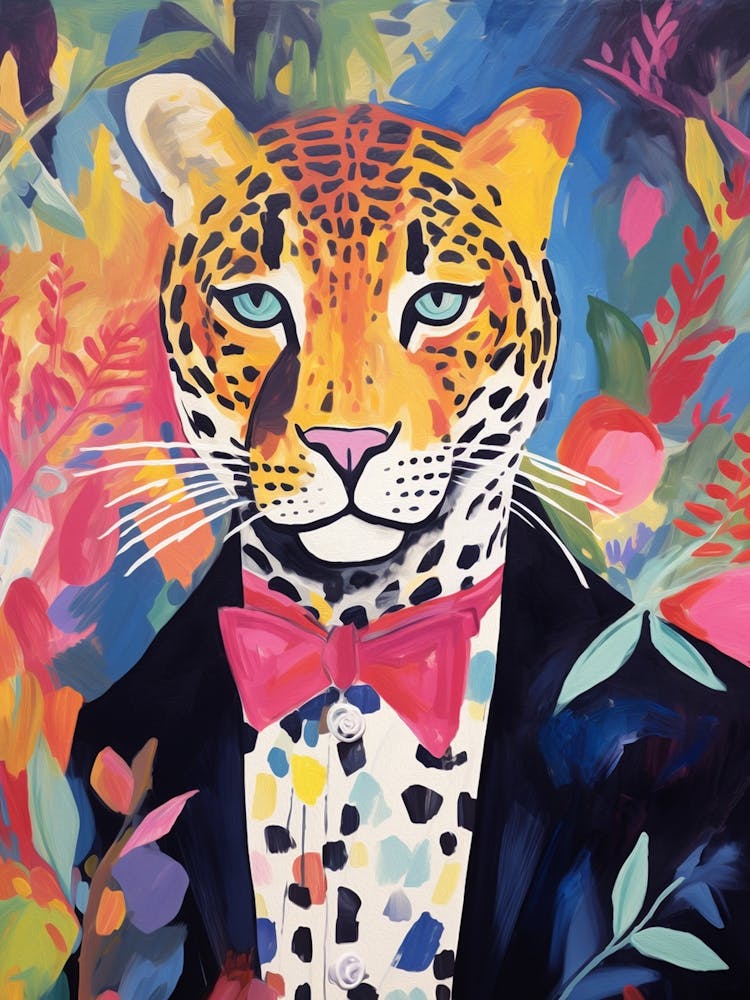 Leopard In A Suit Painting