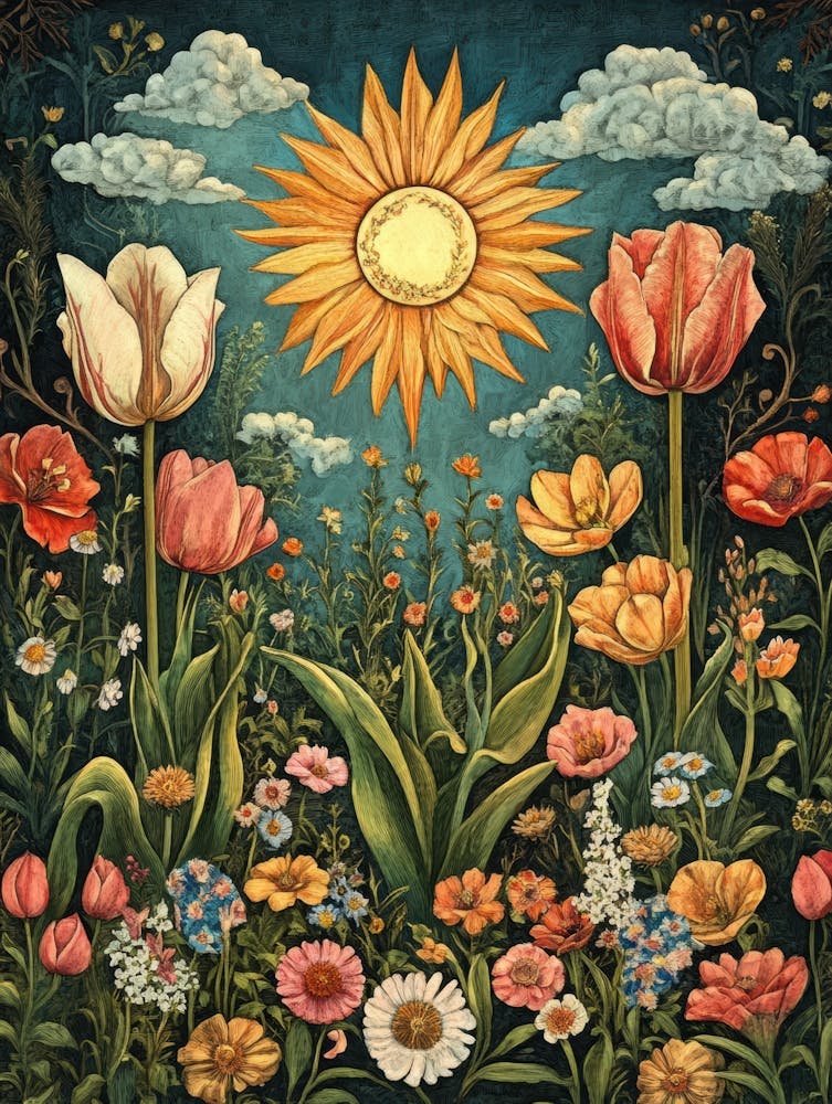 Tulips And Sunflowers