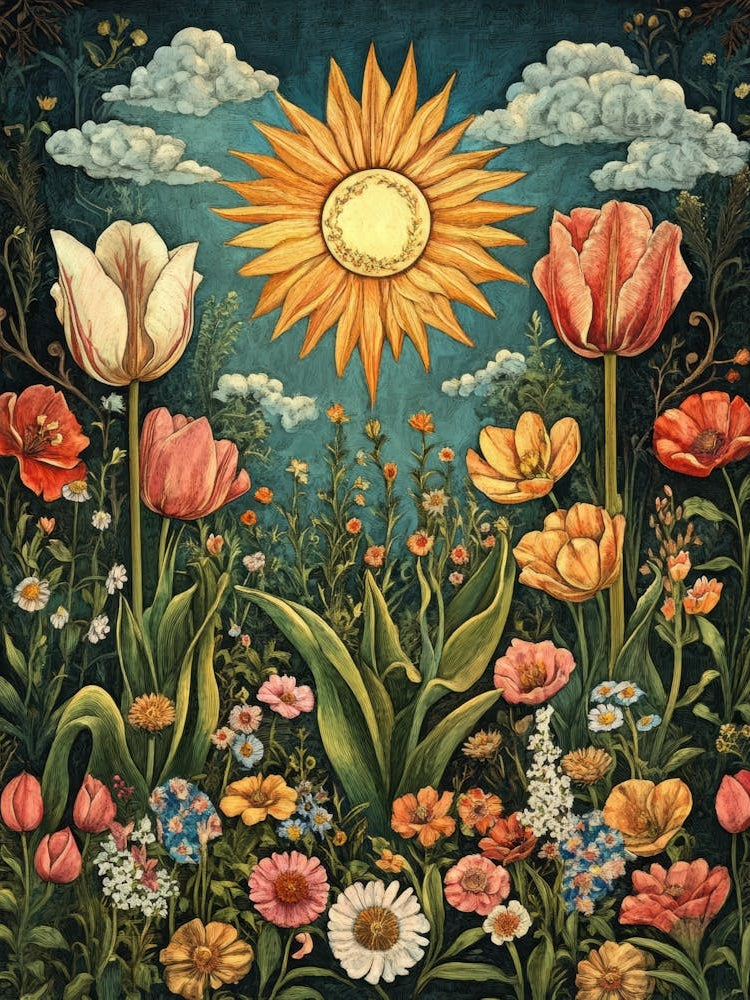 Tulips And Sunflowers