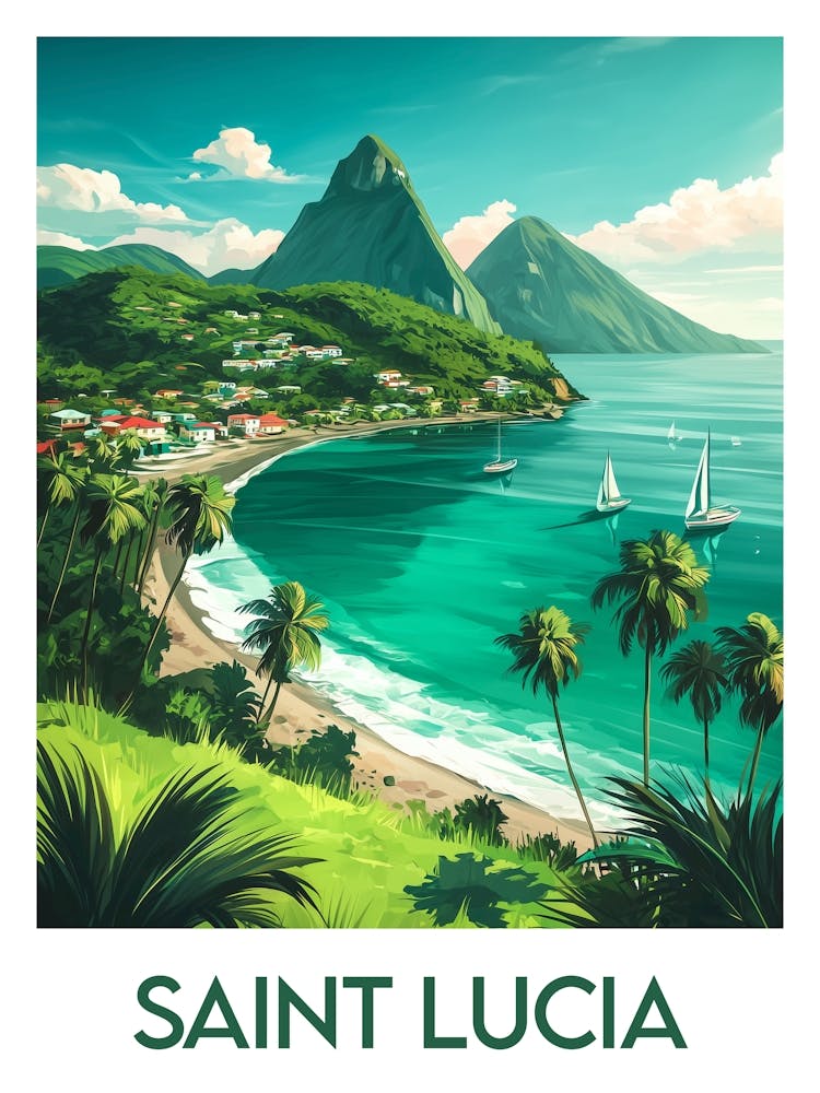 Affiche de voyage Saint Lucia