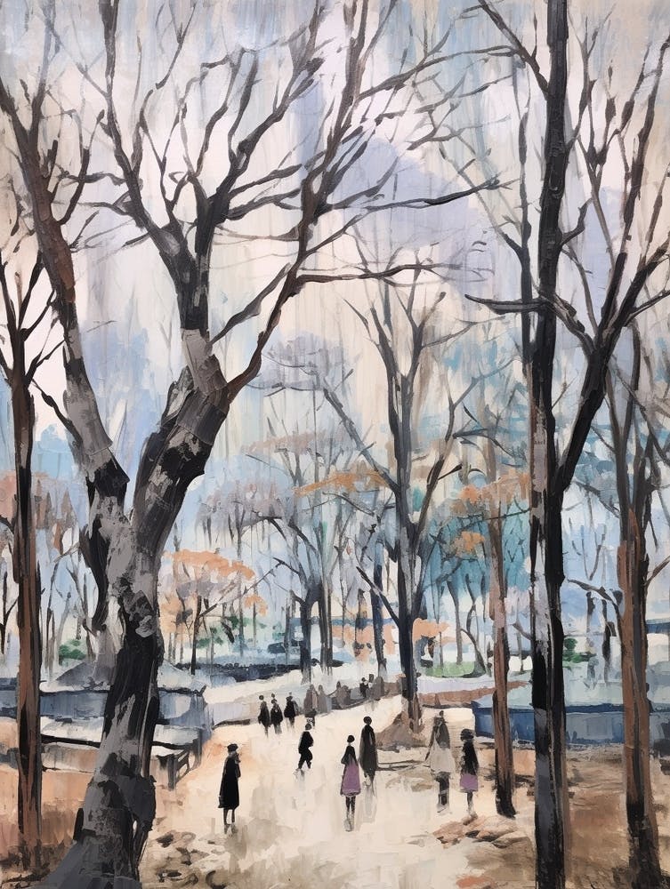 Winter City Park Painting Yoyogi Park Taipei Taiwan 2