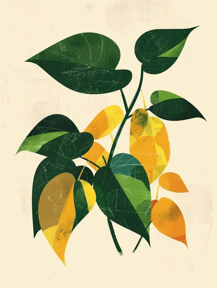 Pothos Plant Minimalist Illustration 5