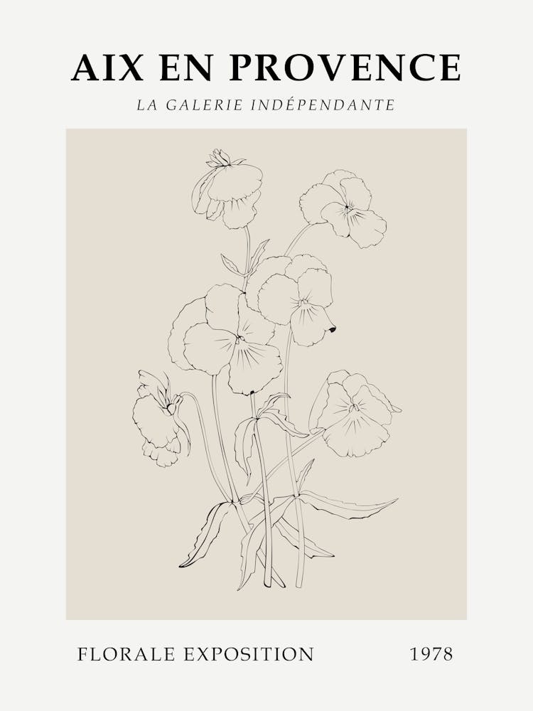 Neutral French Flower Print 1