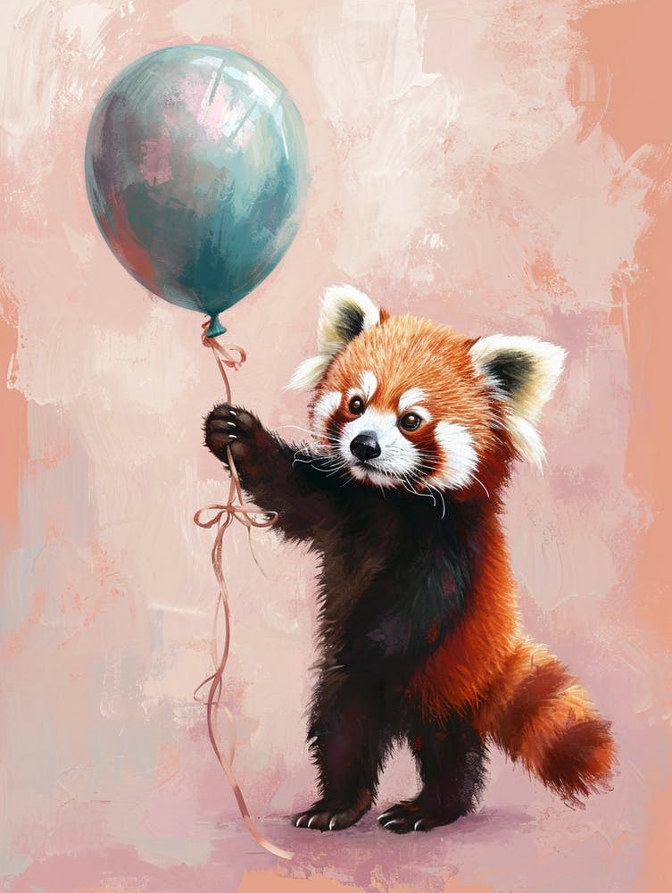 Mignon Panda Roux 6 Avec Ballon