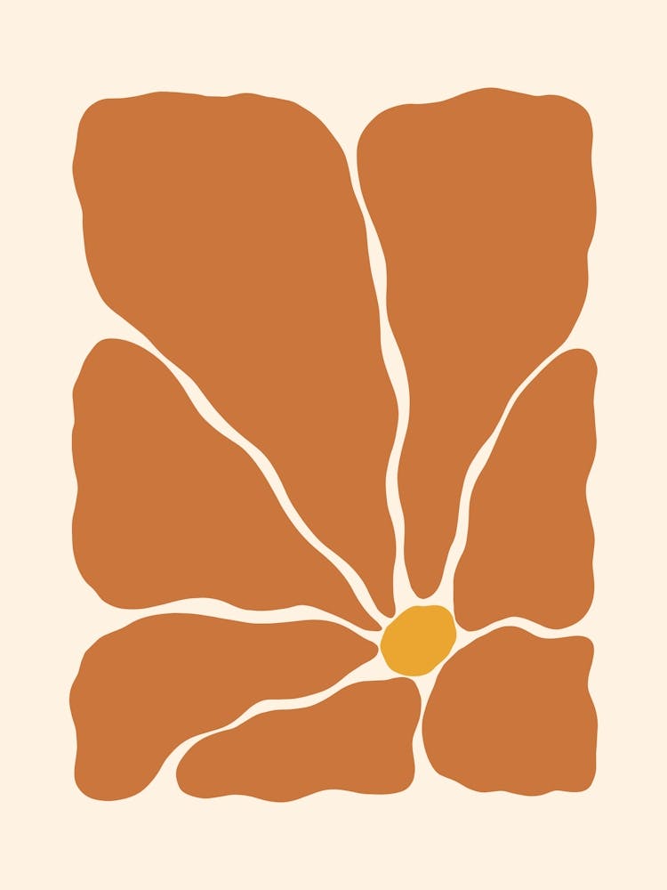Abstract Flower 02 - Burnt Orange