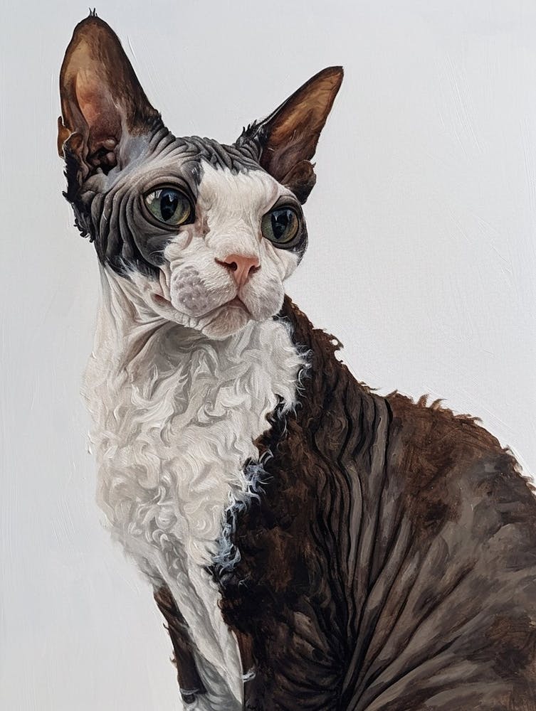Selkirk Rex Cat Painting 2
