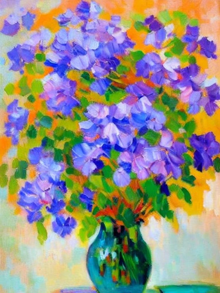 Jacaranda Floral Abstract Block Colour 2 Flower