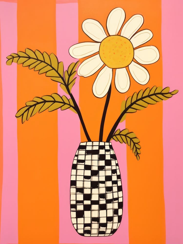 Wild Flowers Orange Tones In Vase 3