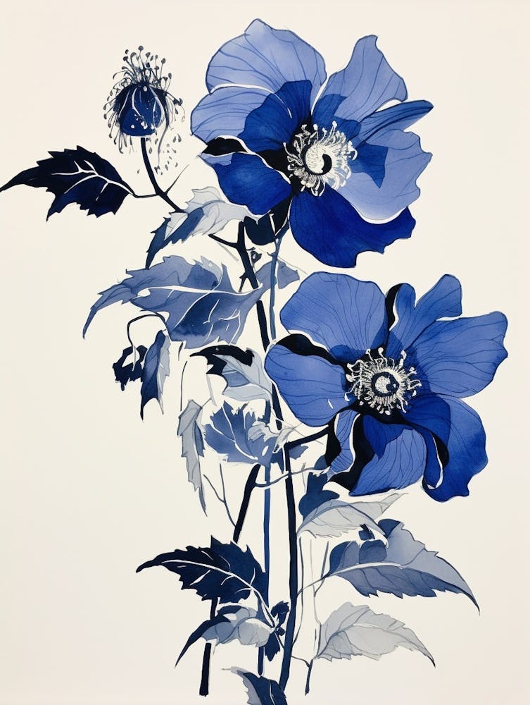 Blue Botanical Passionflower