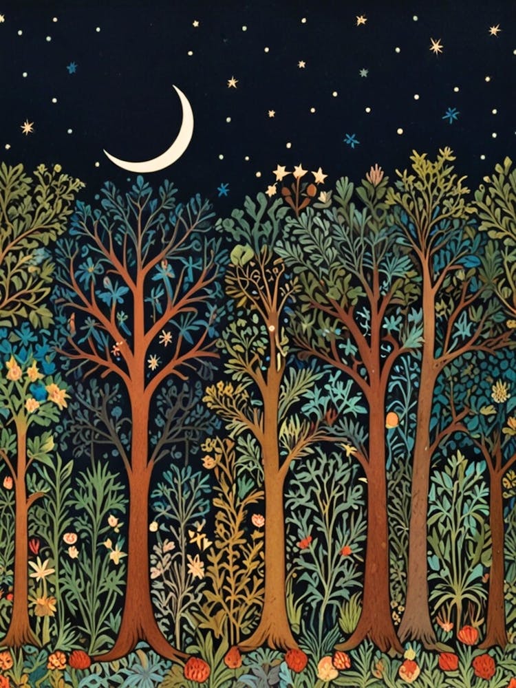 william morris Night In The Forest 2