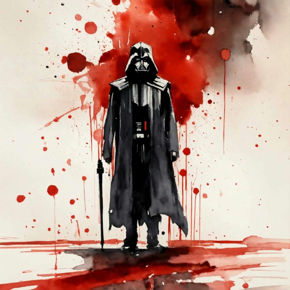 Darth Vader red ink art