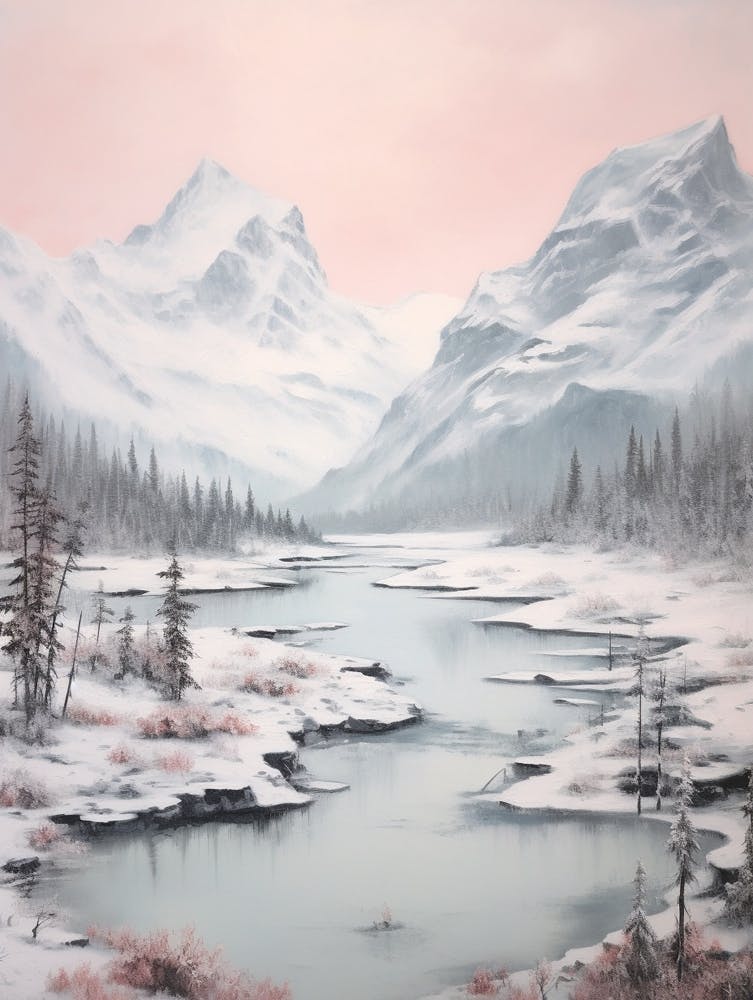 Dreamy Winter Painting Jasper National Park Canada 2