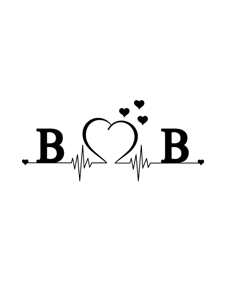 Personalized Couple Name Initial B And B Monogram