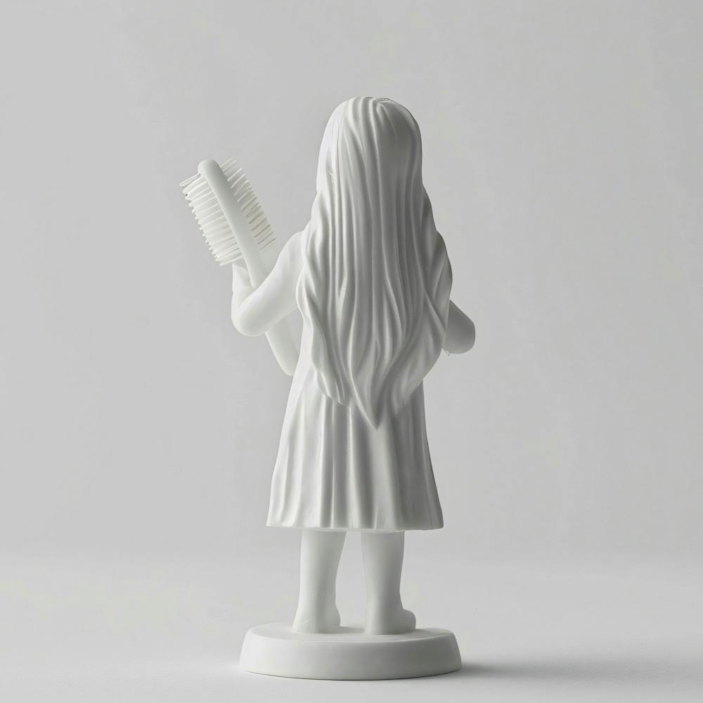 Little Girl Holding A Brush