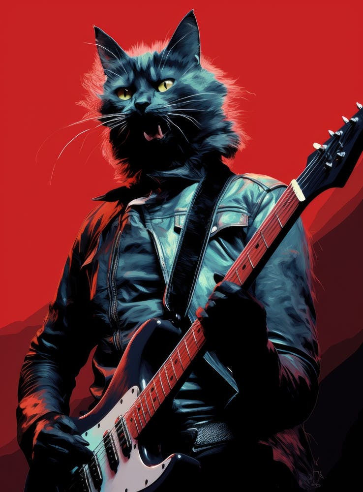Cat With Guitar