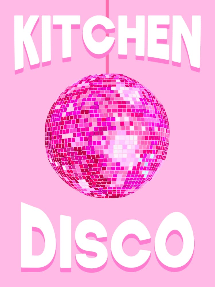 Kitchen Disco Mirror Ball Pink