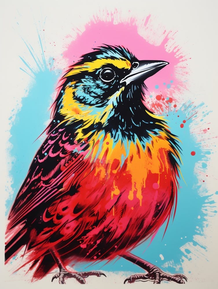 Andy Warhol Style Bird Lark 4