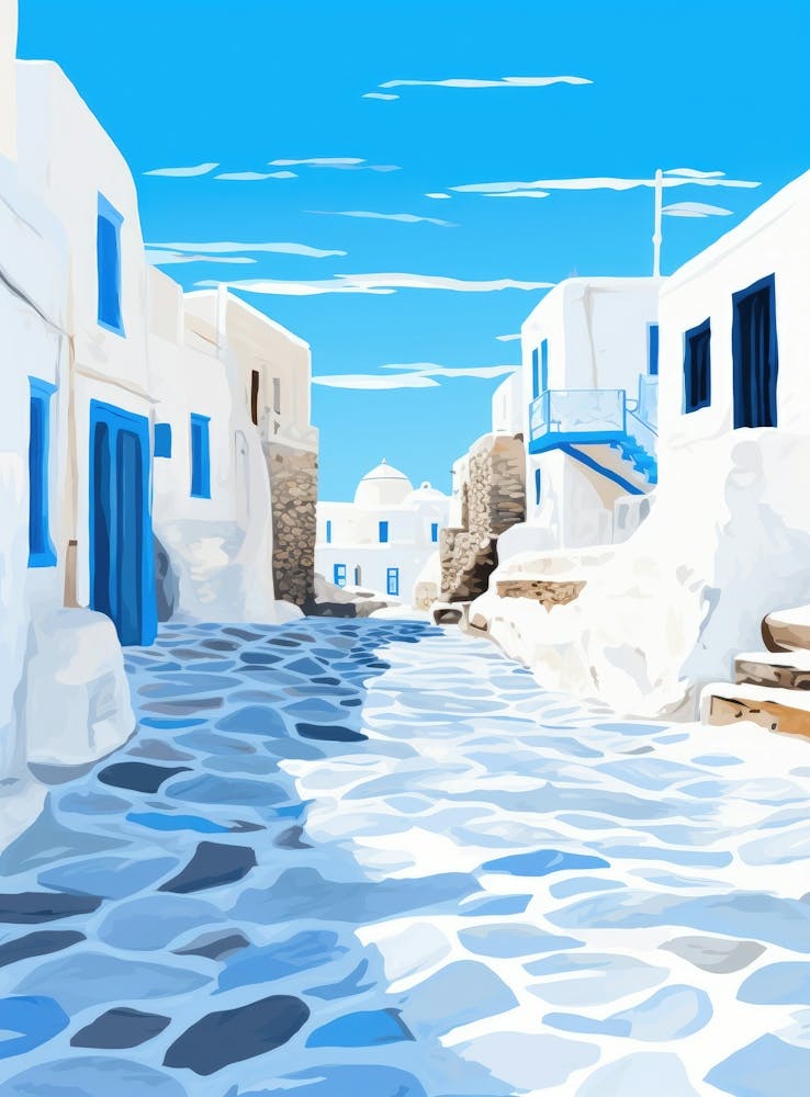 Greek Village In Winter