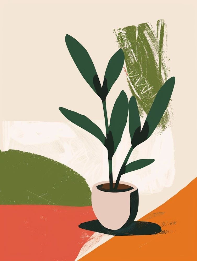 Zz Plant Minimalist Illustration 11