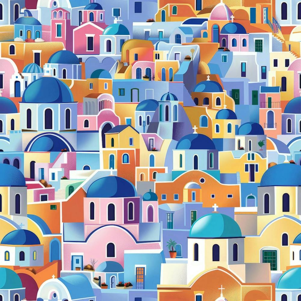 Colorful Greek Village