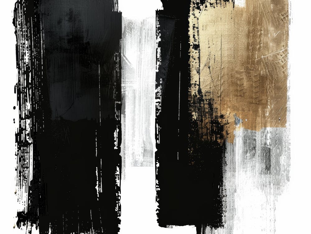 Abstrakte Schwarz-Gold Leinwandkunst