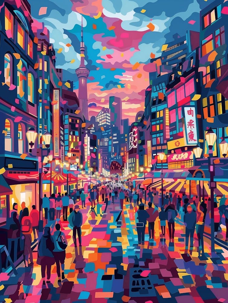 Tokyo City At Night, Contemporary Art, Souvenir