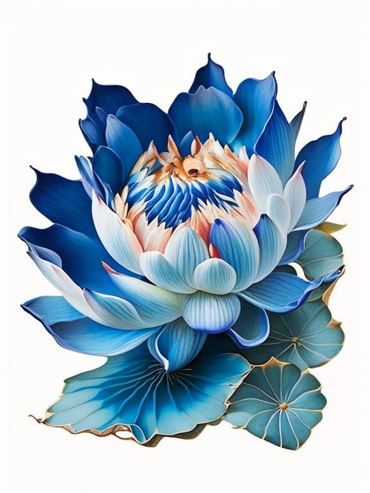 Blue Lotus Decoupage 4