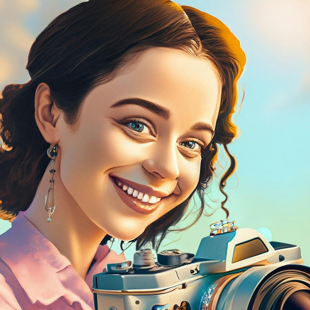 Portrait Of A Woman Holding A Camera