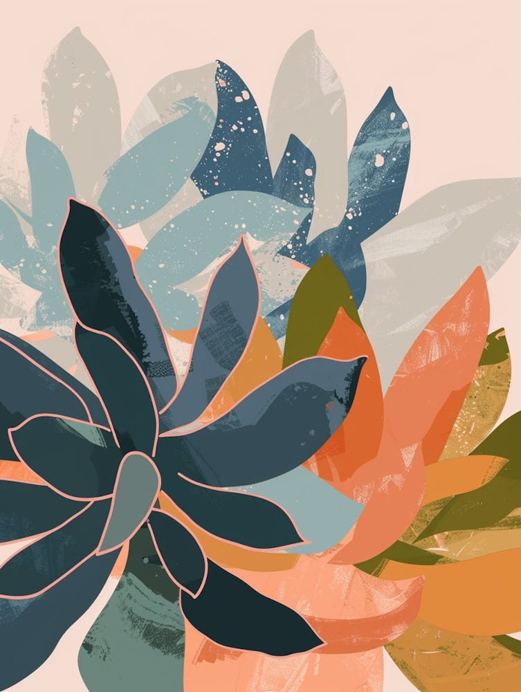 Illustration Minimaliste de Plante Succulente 3