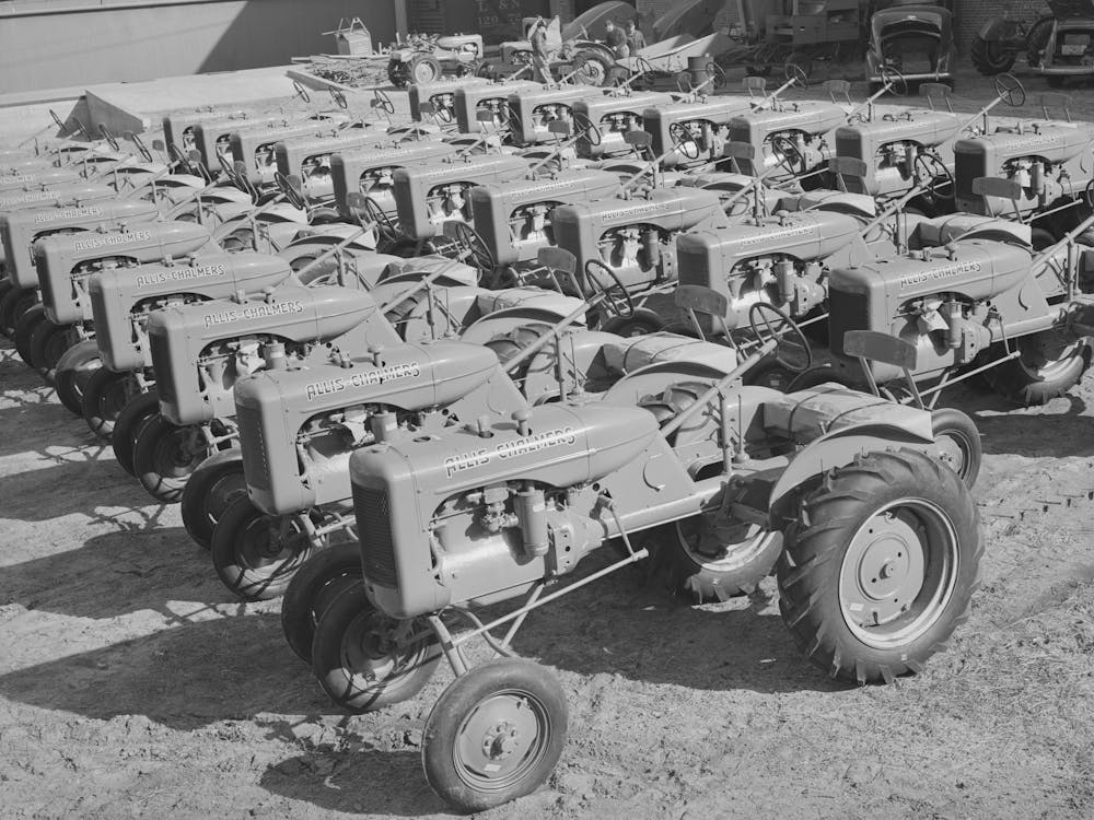 Tractors, Farm Equipment Warehouse, Oklahoma City, Oklahoma By Russell Lee