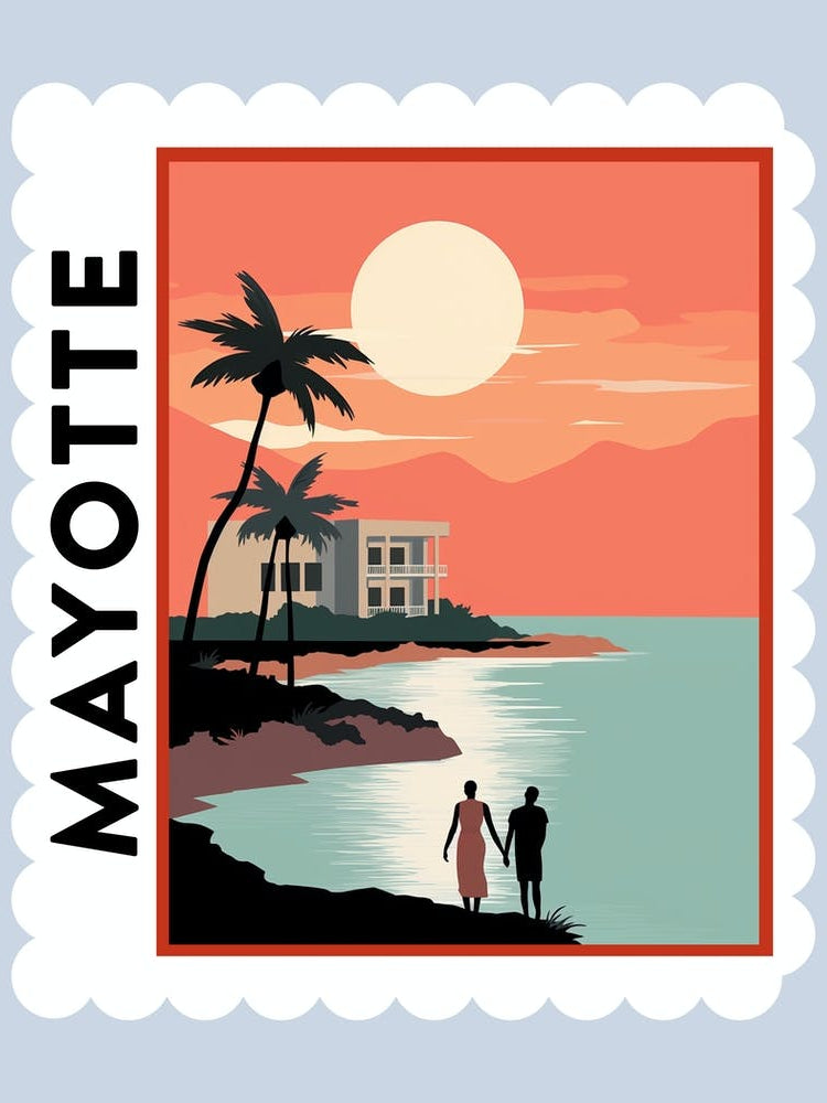 Mayotte Travel Stamp Poster