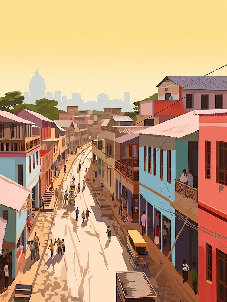 Sansibar, Tansania, Flache Illustration 3