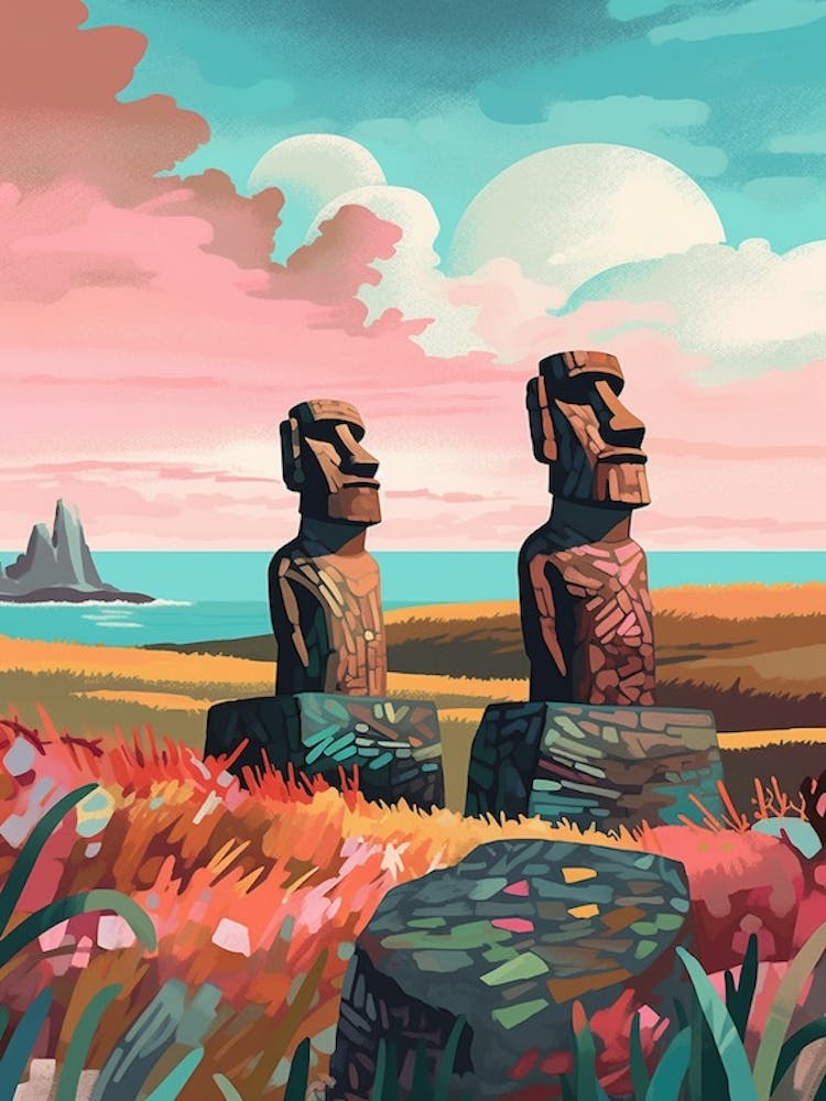 Statues Moai Île de Pâques