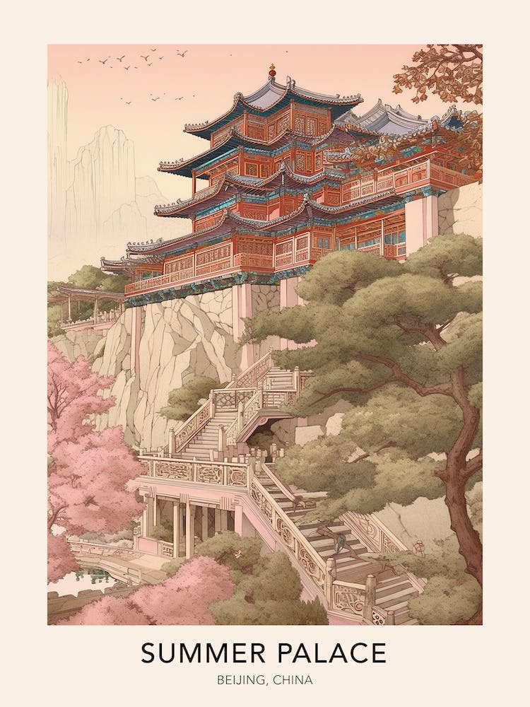 The Summer Palace Beijing China Travel Poster
