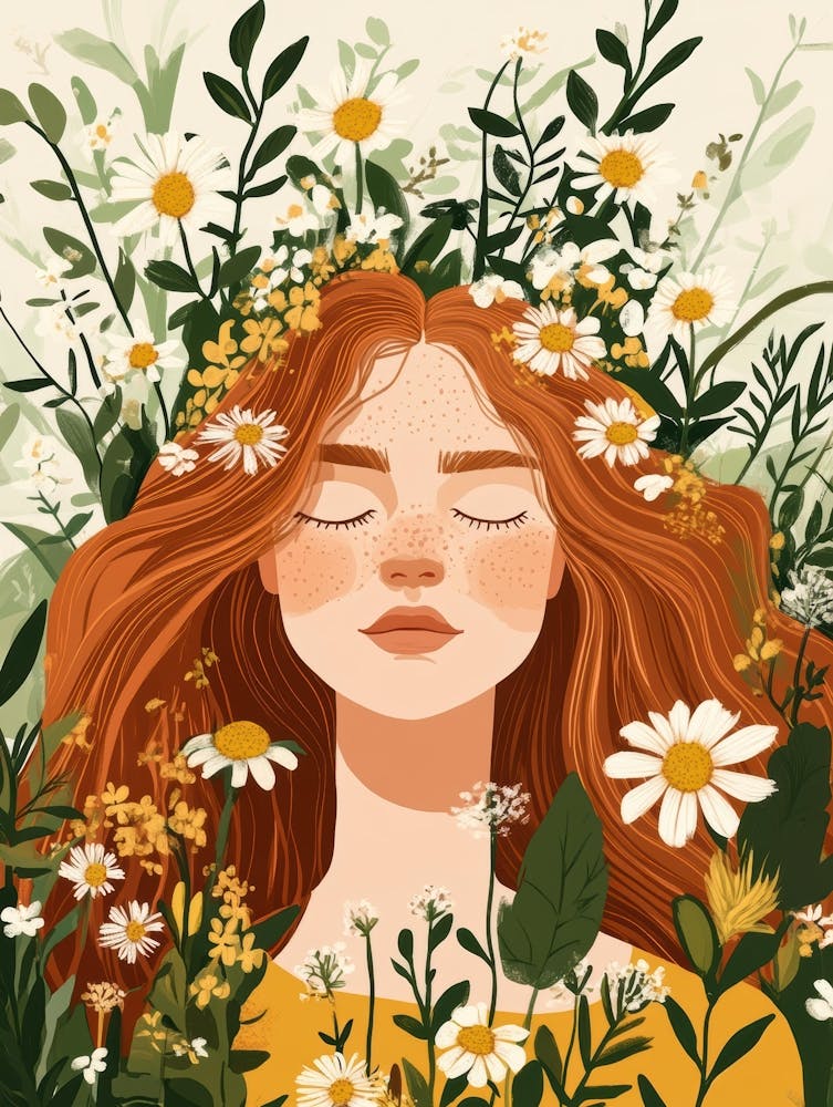Fille dans la Prairie