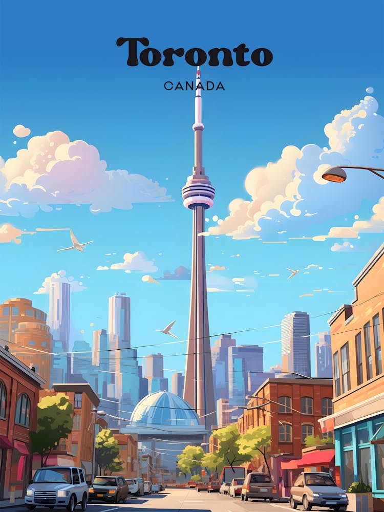Toronto Canada Skyscraper Modern Travel Art