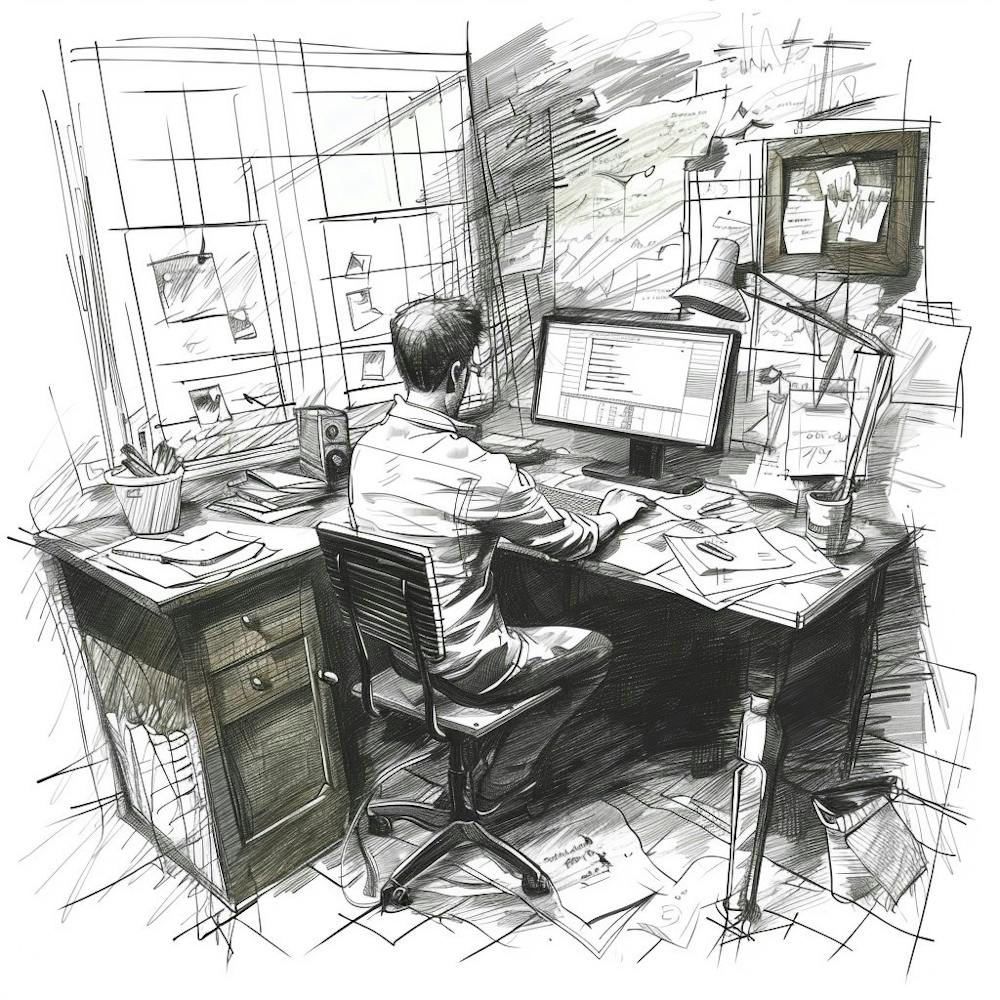 Man At His Desk