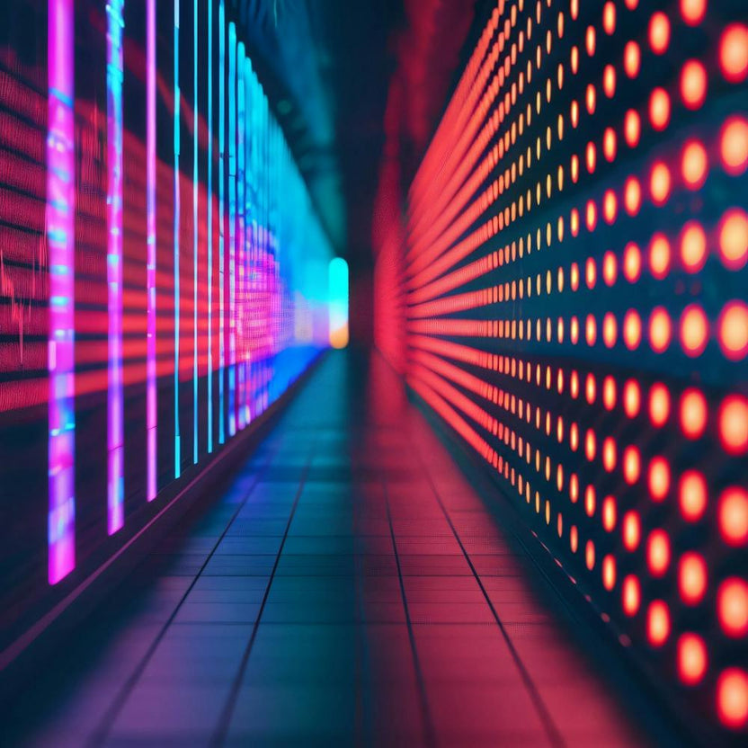 Neon Lights In A Hallway