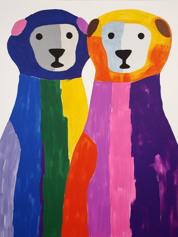 Colourful Kids Animal Art Otter 2