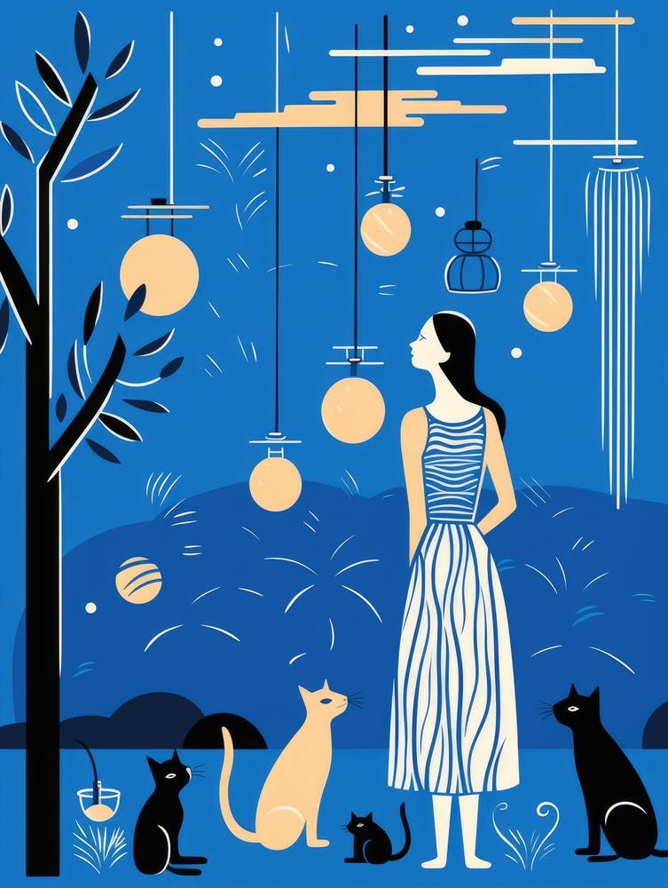 Night Sky With Cats